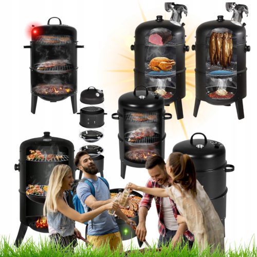  3-AZ 1-BEN KERTI GRILL KANDALLÓ FÜSTÖLŐ ÖSSZEHAJTÓ FÜSTÖLŐ KÉT TORNYOS HŐMÉRŐ