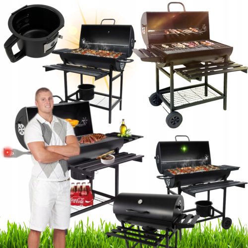  NAGY KERTI SZÉN GRILL FEDŐVEL ÖSSZEHAJTHATÓ PALCOK HAMUKODA HŐMÉRŐ
