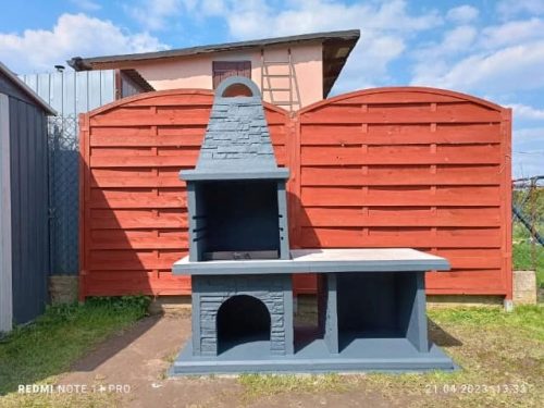  Nagy kerti grill faszénbeton füstölő