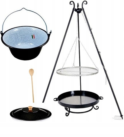  GRILL XXL rozsdamentes acél rács 70 cm Tűztér 70 cm + FORRÓ 30 L + FEDŐ