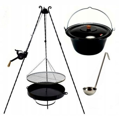  Grill rozsdamentes acél rács 55 orsós bogrács 8l P