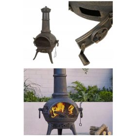  Öntöttvas TERASZ FŰTŐ KERTI KÁLYHA KANDALLÓ