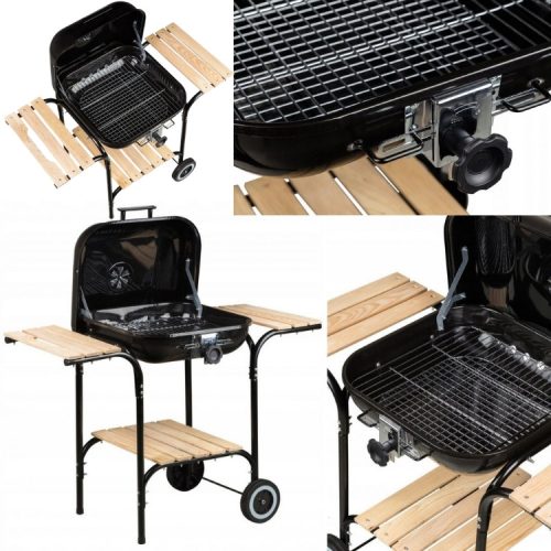  Faszén kerti grill beállító rács fedő keringtető BrioGARDEN nagy