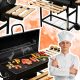  Faszén grill Hordó asztalok tömör acél rács hőmérővel és szabályozással