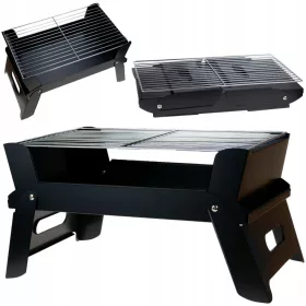    SZÉN GRILL TURISZT HAJTHATÓ KEMPING Hordozható Bőrönd BBQ GRILL