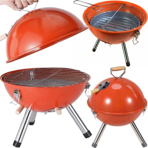  KEREK KUPOLÁS GRILL ZÁRT GRILL FEDŐVEL KERTI SZÉNBRIKETT