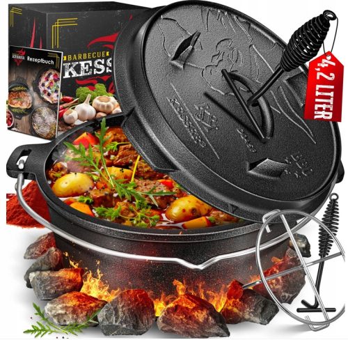  Öntöttvas EDÉNY GRILL SERT FEDŐVEL KESSER 4,2L