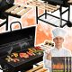  Faszén grill Hordó asztalok acél tömör rostély hőmérővel + 6kg szén