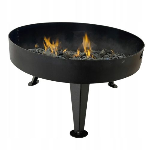  KERTI TŰZÁLLÓ, hőálló, 40 CM. TÁBORTÜZES GRILL BOGRÁCSHOZ FEKETE PL