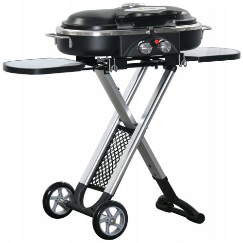  Outsunny összecsukható gázgrill 2 égős, 2,34 kW, rozsdamentes acél