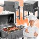  Faszén grill fedéllel, kisasztal, öntöttvas rostély, tömör 25 kg, füstölő