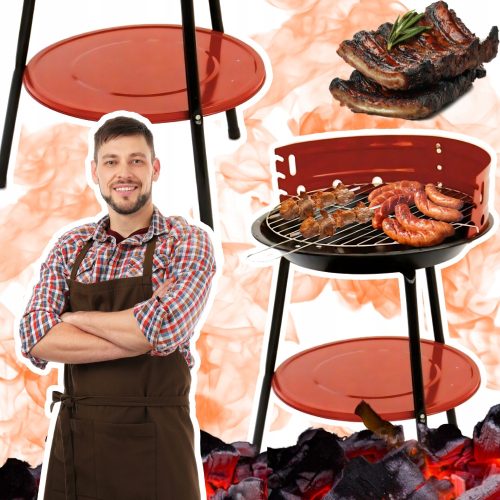  KERTI SZÉN GRILL 35 CM KÖNNYŰ, KÉSZLELHETŐ SZILÁRD, IDEÁLIS UTÁNKOR