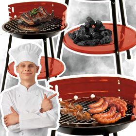    SZÉN GRILL 36 CM KÖNNYŰ, KÉSZÜLÉS SZILÁRD, IDEÁLIS UTAZÁSOKHOZ