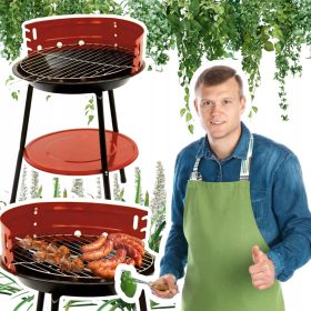    KERTI GRILL 36 cm-es KÖNNYŰ, KÉZREMÉNYES SZILÁRD, IDEÁLIS UTAZÁSHOZ