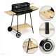  Nagyméretű, kerekes faszén kerti grill Rotisserie 3x polcos prémium grill