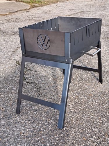  Mangal 3 mm-es Grill SAJÁT FELÍRÁSSAL Tok 8 samponhoz, összehajtható faszén