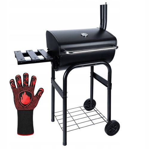  Hordozható BBQ Grill fedéllel Kerti faszén Briketthez Zárt + Kémény