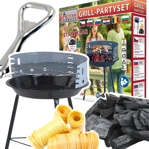  Grill Set Party Set Faszén grill széngyújtó nyitó 4 az 1-ben