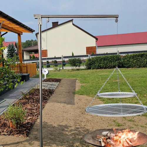  KERTI GRILL ROZSDAMENTES ACÉL DARUKAR + 50 ÉS 80 CM-ES RÁCS + INOX TEkercs