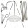  Kerti grill állvány 200cm rozsdamentes + rostély 70cm + orsó + INOX kötél