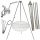  Kerti grill állvány 200cm rozsdamentes + rostély 80cm + orsó + INOX kötél