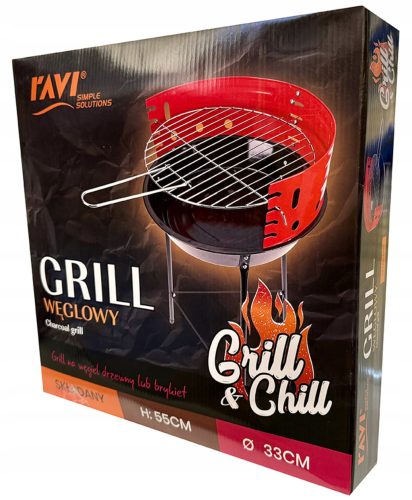  Ravi faszén grill 55x33cm