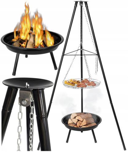 KERTI GRILL TÁMBERTÜZ FÜGGŐ ÁLLVÁNY KANDALLÓ