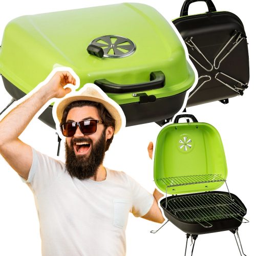  Utazási szenes grill lime kompakt fény, ideális piknikhez 34 cm