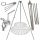  Kerti grill állvány 225cm rozsdamentes acél 2 rács 50 és 70cm orsókötél
