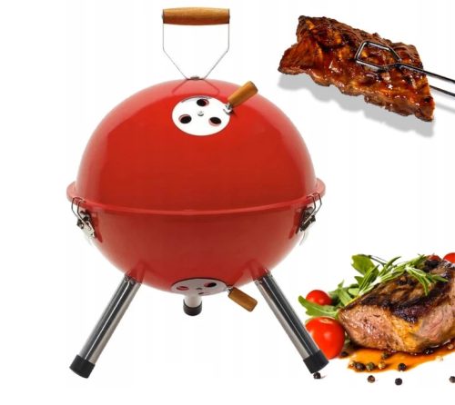  DOME GRILL ZÁRT GRILL FEDŐVEL KERTI FEKETE BBQ SZÉN