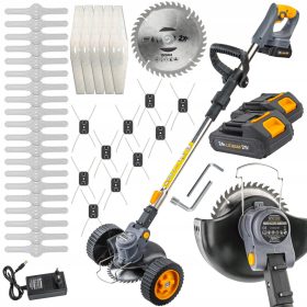    AKKUMULÁTOROS KEFEVÁGÓ KEREKES KEFEVÁGÓ 2X 21V 2AH MEGA KÉSZLET