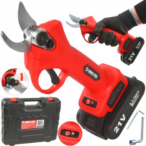  AKKUMULÁTOROS METSZŐOLLÓ ELEKTROMOS OLLÓ KERTI METSZŐOLLÓ +2 BATTERY CASE PRO