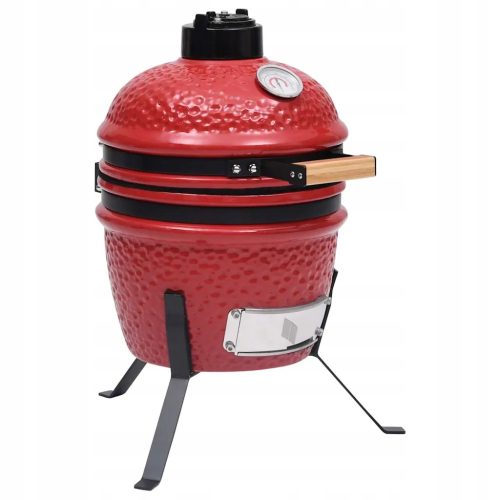  Greatstore Garden Grill és Smoker 2 az 1-ben Kerámia Kamado 56 cm Piros