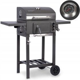    PREMIUM KERTI SZÉN GRILL KÉSZLET POLCOSSAL, FEDŐVEL + 10X BBQ MAT 1010
