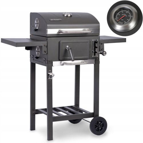  PREMIUM KERTI SZÉN GRILL KÉSZLET POLCOSSAL, FEDŐVEL + 10X BBQ MAT 1010