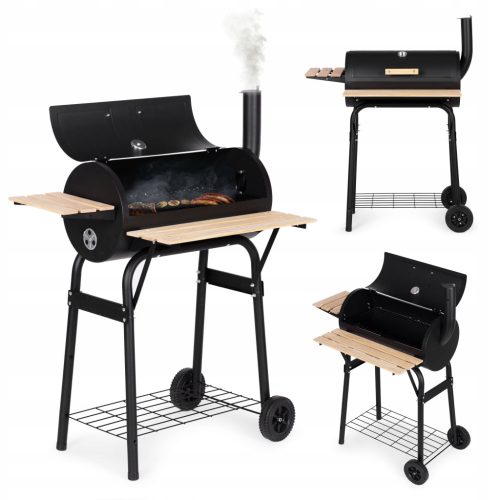  NAGY KERTI GRILL HŐMÉRŐVEL, KÉMÉNYES, 3 PALCOS, KEREKES, TÖBBKERTES