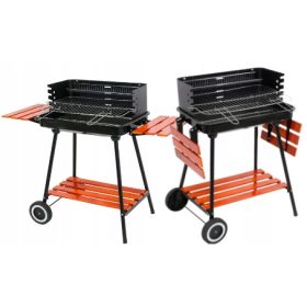    SZÉN GRILL POLCOS ACÉR Rács 53x33cm MAGASSÁG BEÁLLÍTÁS