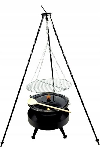  Grill 120 cm, tűztér 40, rostély 40 cm, üst 10 l, állvány 120 cm