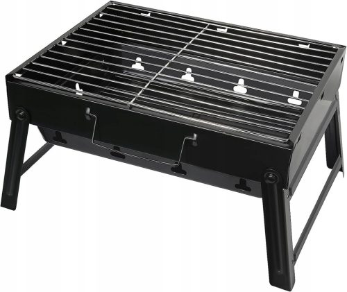  Kemping faszén grill 40x27x20cm kompakt kényelmes rozsdamentes acélból
