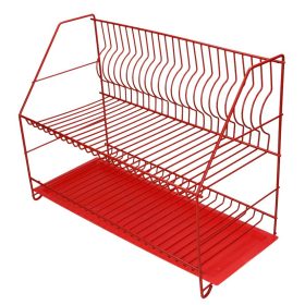   Edény szárító - Szárító edényekhez 2 szint piros 50 cm -es vízelvezetés