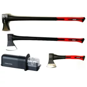  3 TENGELYES SZETT hasító fejsze csatabárd + FISKARS