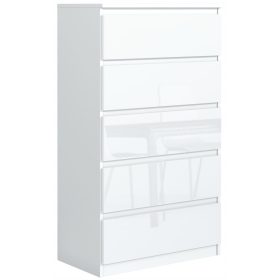 Fehér szekrény 5 fiókok elülső magas fény