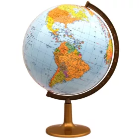  Földgömb 420 mm POLITIKAI + zászlók + időzónák