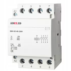   Adelid SM4 kontaktor 63-40-230V TH35 SÍN 3 FÁZIS 4 ÉRINTKEZŐKHEZ