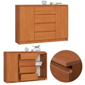 Szekrény szekrény 140 cm 4 fiók 2 ajtó nagy éger