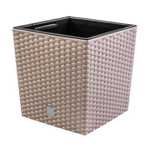  Prosperplast virágcserép 26,5 cm x 26,5 x 26,5 cm átmérőjű 26,5 cm műanyag barna és bézs árnyalatok