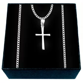  Eve lánc kereszttel, 50 cm, ezüst