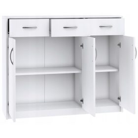   Fiókos szekrény gyerekszobába - Fiókok mellkasi 3D3S szekrény fehér 110 cm -es fiókos állvány