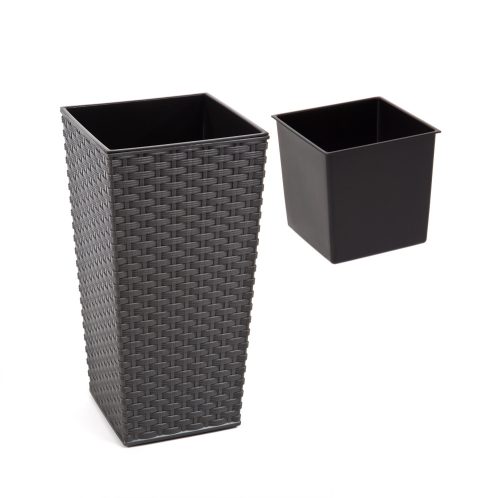  Lamellás virágcserép LA573-50 szürke 25x25x46,5 cm