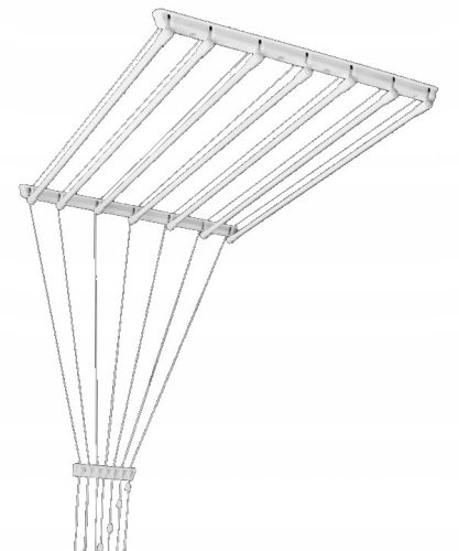 Ruhaszárító állvány - Fürdőszoba mennyezeti szárító mosás 7 rudat 80 cm